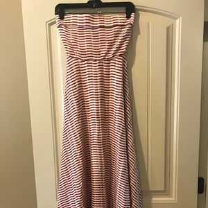 Strapless tie back dress